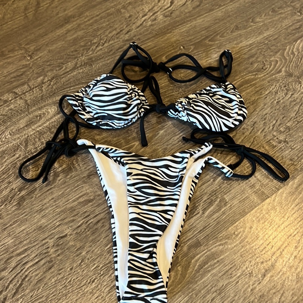 Zebra striped bikini